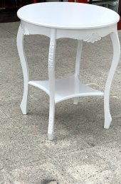 Fiskos 18023 ST Oyma Klasik Parlak Mdf tablama Kayın ayak Parlak Beyaz EL yapım thumbnail 1