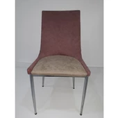 Sandalye 17999 SAMBA Metal Transmisyon Nikelaj Soho KUmaş Döşeme 4 ad El Yapım thumbnail 2