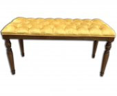 Benc17994 Puf Kapitone Avangart Babyfac Kumaş Sarı Kayın İnce RETRO ayak El Yapım - 1