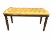 Benc17994 Puf Kapitone Avangart Babyfac Kumaş Sarı Kayın İnce RETRO ayak El Yapım - 2