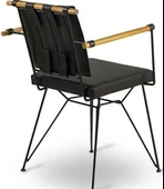 Sandalye 17983 PENYEZ Klasik Model Metal Siyah fırn boya ve sunideri Balkon-Bahç - 1