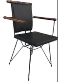 Sandalye 17983 PENYEZ Klasik Model Metal Siyah fırn boya ve sunideri Balkon-Bahç - 4