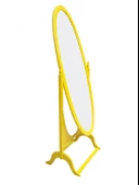 Ayna Oval 17969 Model Ahşap Kayın Ve MDF Parlak SARI Lake flotal Ayna El Yapım - 3