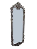 Ayna Boy OVAL 17973 POLYESTER Döküm Oyma Model Parlak GRİ ESKİTME Nature El yapım - 3