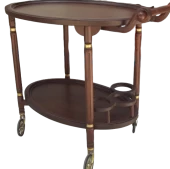 Servis Araba 17968 Küçük TEKER Model Kayın İnce ayak Natüre Ceviz Boya El Yapım - 1