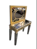 Dresuar 12558 MOTİFL Ayna Kaplama MODEL Parlak-Gold Renk Kayın Çekm Ayna kaplama thumbnail 2