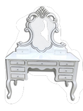 Makyaj Masa 17932 Dresuar Kayın Aslan Ayak 9Çekm Aslan Baş Oyma Nakış Ayna Elyapı - 2