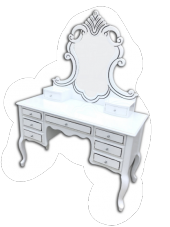 Makyaj Masa 17932 Dresuar Kayın Aslan Ayak 9Çekm Aslan Baş Oyma Nakış Ayna Elyapı - 1