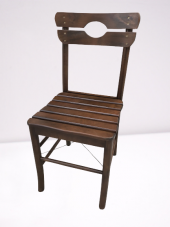 Sandalye 17915 KÖY tip Model Kayın RETRO Ayak Kafes sırt Ceviz Natüre El yapım - 3