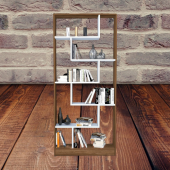 Kitaplık 17893 LABİRENT Torna Model1kalit Suntalem Raf Parlak Beyaz Ceviz El Yapı - 2