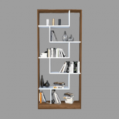 Kitaplık 17893 LABİRENT Torna Model1kalit Suntalem Raf Parlak Beyaz Ceviz El Yapı - 3