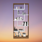 Kitaplık 17893 LABİRENT Torna Model1kalit Suntalem Raf Parlak Beyaz Ceviz El Yapı - 4