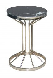 Brc 17884 Bufalo FİSKOS Siyah Mermer Desen Çelik Gümüş Bakır Renk Kaplama El yapı thumbnail 2