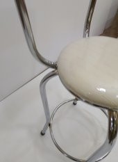 Sandalye17857 BAR Yüksek Model KREM 4ad Metal nikelaj Suni deri döşem El yapım thumbnail 2