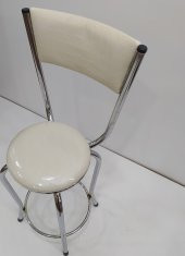 Sandalye17857 BAR Yüksek Model KREM 4ad Metal nikelaj Suni deri döşem El yapım thumbnail 4