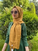 Loryan Scarf Viva Crush Pamuklu Şal 00380  HARDAL - 1