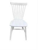 Sandalye 13724 Midilli Model Kayın Retro Ayak Kafesli Parlak Beyaz Lake El yapım - 2