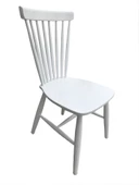 Sandalye 13724 Midilli Model Kayın Retro Ayak Kafesli Parlak Beyaz Lake El yapım - 3