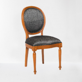 Sandalye 17789 MADALYON Model Kayın RETRO ayak Parlak ceviz Natüre Kum Örgü Kumaş - 5