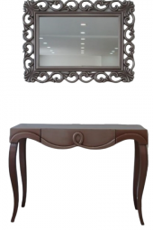 Dresuar 17739 CNC Kayın Aslan ayak eskitme GRİ MDF tabla nakış Ayna çerçeve Elyap - 6