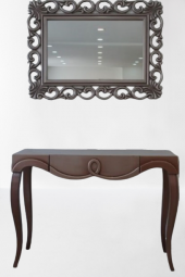 Dresuar 17739 CNC Kayın Aslan ayak eskitme GRİ MDF tabla nakış Ayna çerçeve Elyap - 5