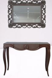 Dresuar 17739 CNC Kayın Aslan ayak eskitme GRİ MDF tabla nakış Ayna çerçeve Elyap - 1