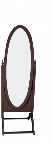 Ayna  Oval 17726 Ahşap Kayın MDF Gövde Parlak Ceviz Lake Ayna Kutu sevk El Yapım - 1