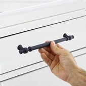 Kesir Mobilya Mutfak Dolabı Çekmece Dolap Kapak Kulpu Kulbu Siyah (224 MM-22.4 CM) Metal Kulpları thumbnail 2