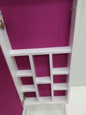 Ayna ST 17711 Takı Dolabı Boy Ahşap Kayın-MDF gövde Parlak BEYAZ Natüre Klasik El Yapım - 5