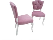 Sandalye 13775 Kelebek Kapitone Kayın Lükens Aslan Parlak lake boya Babyfac kumaş - 2