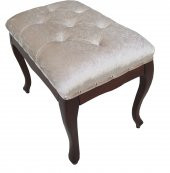 Benc 17698 Puf Kapitone Avangart Babyface Kumaş Krem Kayın RETRO ayak Elyapım - 3