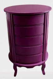 Komodin 17626 Aslan Lükens Model 5Çekmece 1 Adet Parlak PEMBE Porselen Kulp Kayın - 6