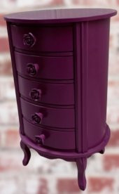 Komodin 17626 Aslan Lükens Model 5Çekmece 1 Adet Parlak PEMBE Porselen Kulp Kayın - 8