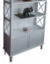 Kitaplık X 17614 ÇAPRAZ Yan Model Alt Kapak raf Kayın MDF Torna Parlak Beyz Lake - 3