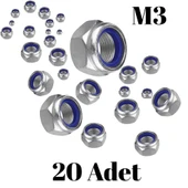 Fiber Somun M3 – DIN 985 –  20'li Paket Contalı Gevşemez Somun - 2