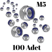 Fiber Somun M5 – DIN 985 –  100'lü Paket Contalı Gevşemez Somun thumbnail 2