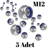 Fiber Somun M12 – DIN 985 –  5'li Paket Contalı Gevşemez Somun thumbnail 2