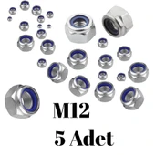 Fiber Somun M12 – DIN 985 –  5'li Paket Contalı Gevşemez Somun thumbnail 3