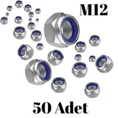 Fiber Somun M12 – DIN 985 –  50'li Paket Contalı Gevşemez Somun - 2