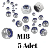 Fiber Somun M18 – DIN 985 –  5'li Paket Contalı Gevşemez Somun - 3
