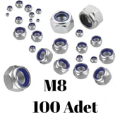 Fiber Somun M8 – DIN 985 –  100'lü Paket Contalı Gevşemez Somun - 3