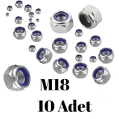 Fiber Somun M18 – DIN 985 –  10'lu Paket Contalı Gevşemez Somun thumbnail 3