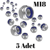 Fiber Somun M18 – DIN 985 –  5'li Paket Contalı Gevşemez Somun - 2