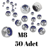 Fiber Somun M8 – DIN 985 –  50'li Paket Contalı Gevşemez Somun - 3
