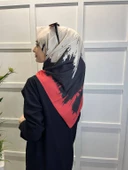 Eflatun Scarf Dijital Baskı Renkli Rayon Eşarp 00749  KIRMIZI - 2
