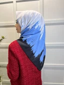 Eflatun Scarf Dijital Baskı Renkli Rayon Eşarp 00749  AÇIK MAVİ - 3