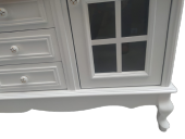 Tv Sehpa ST 17449 Pencere Model Ahşap Kayın Aslan Ayak Beyaz Renk125cm El yapım - 7