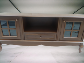 Tv Sehpa ST 17450 Pencere Model Ahşap Kayın Aslan Ayak Parlak Ceviz Renk Elyapım thumbnail 7