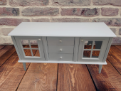 Tv Sehpa ST 17451 Pencere Model Ahşap Kayın Retro Ayak Parlak Ceviz Renk El yapım thumbnail 5