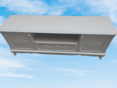 Tv Sehpa ST 17448 Klasik Nakış Model Kayın Aslan Ayak Oyma Beyaz Renk El Yapım - 7